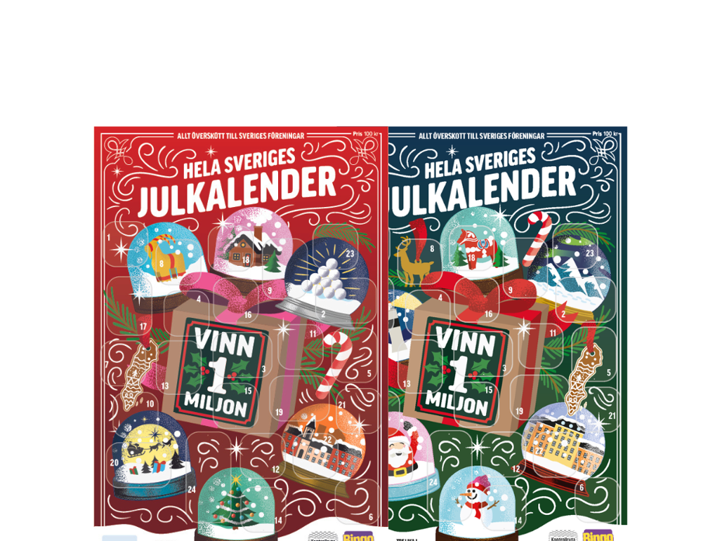 Hela Sveriges Julkalender – en i rött och en i blått