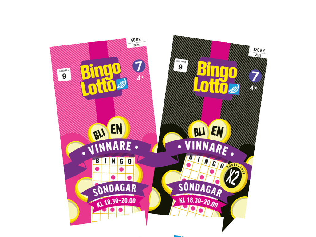 En Bingolott i rosa och en Bingolott X2 i svart