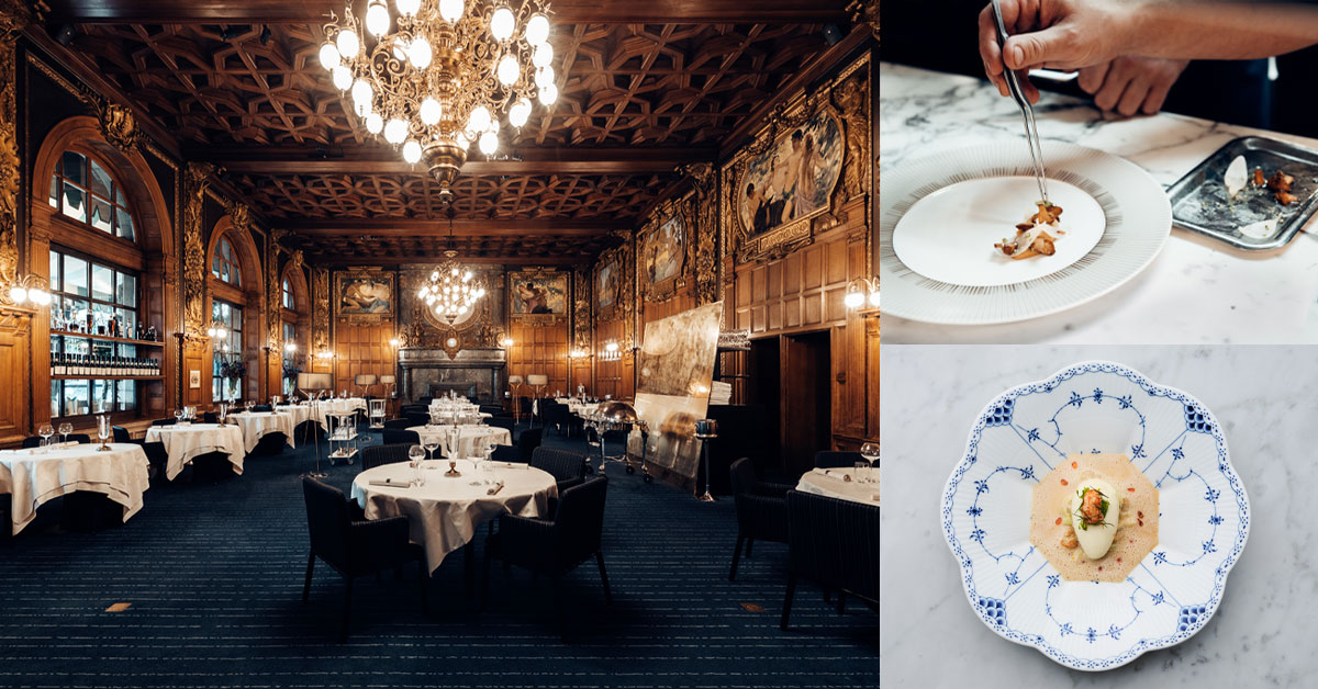 Uppdukad restaurangmiljö