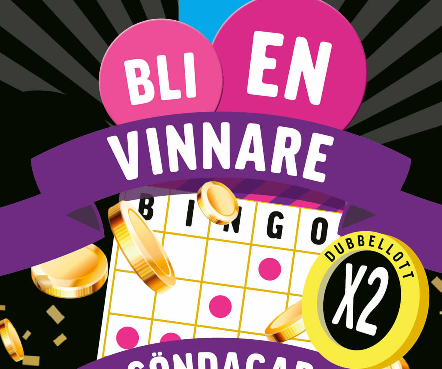En svart bingolott (dubbellott)