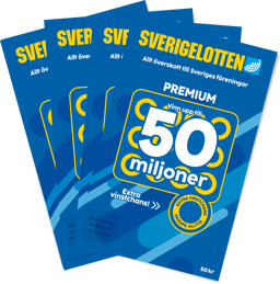 Flera Sverigelotten Premium lotter med chans att vinna upp till 50 miljoner kronor