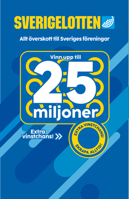 Sverigelotten med chans att vinna 25 miljoner.