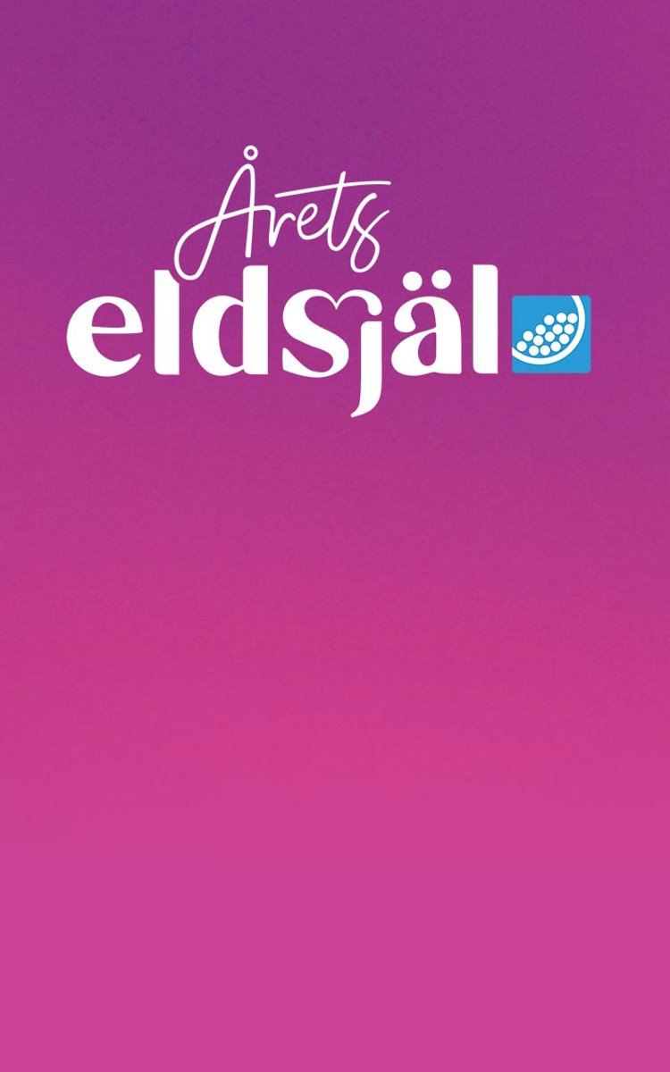 En text där det står Årets Eldsjäl mot en lila bakgrund