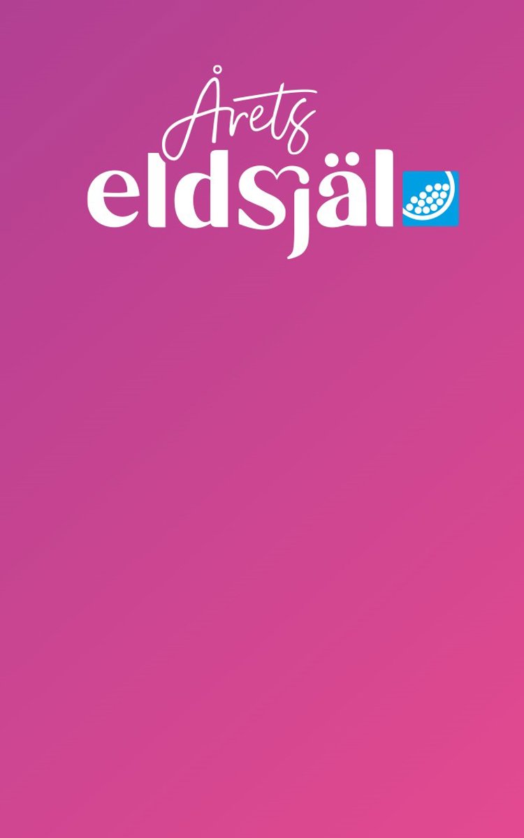 Mobilanpassad logotyp för Årets Eldsjäl med rosa bakgrund – Folkspel.