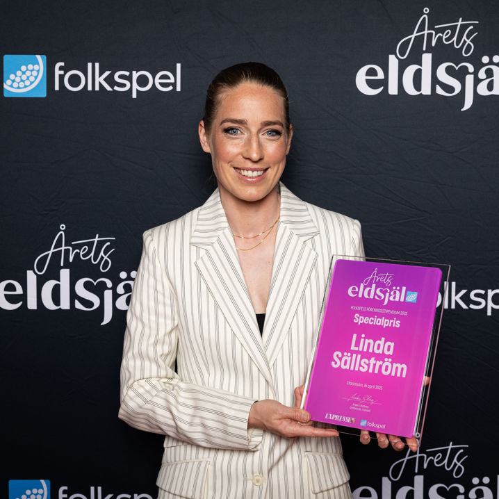 Porträtt av Linda Sällström på Årets Eldsjäls galakväll 2025.