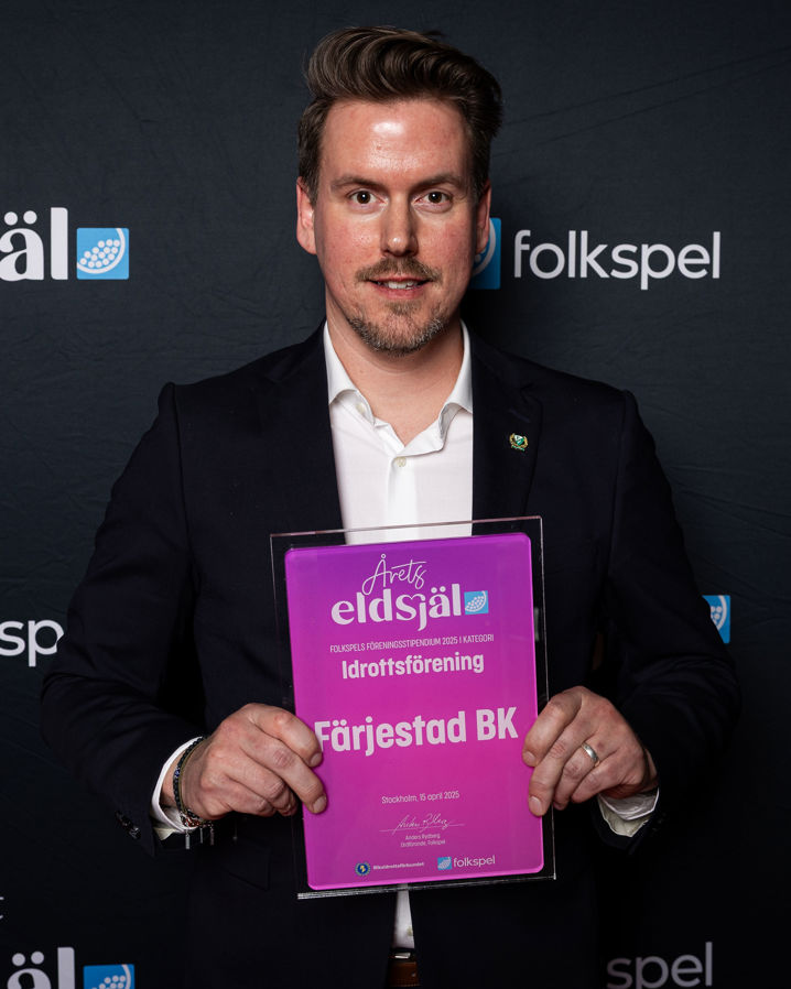 Fjärrestad BK representerar sin idrottsförening vid Årets Eldsjäl 2025.