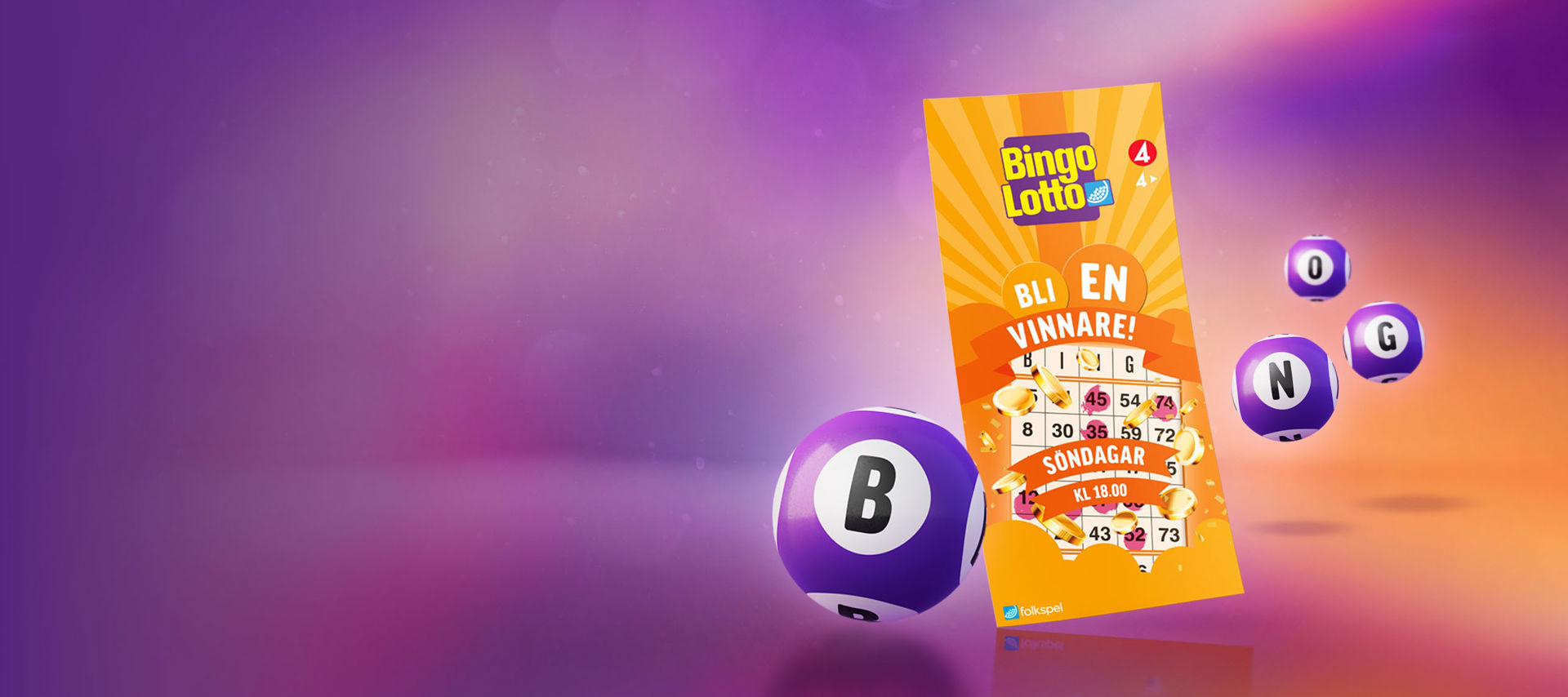 En bingolott med bingobollar runtomkring