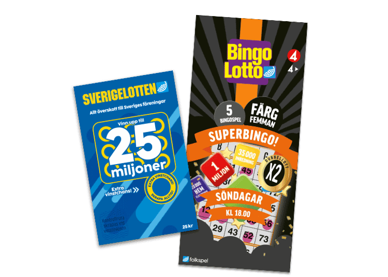 1 st Sverigelotten och 1 st Superbingo X2-lott