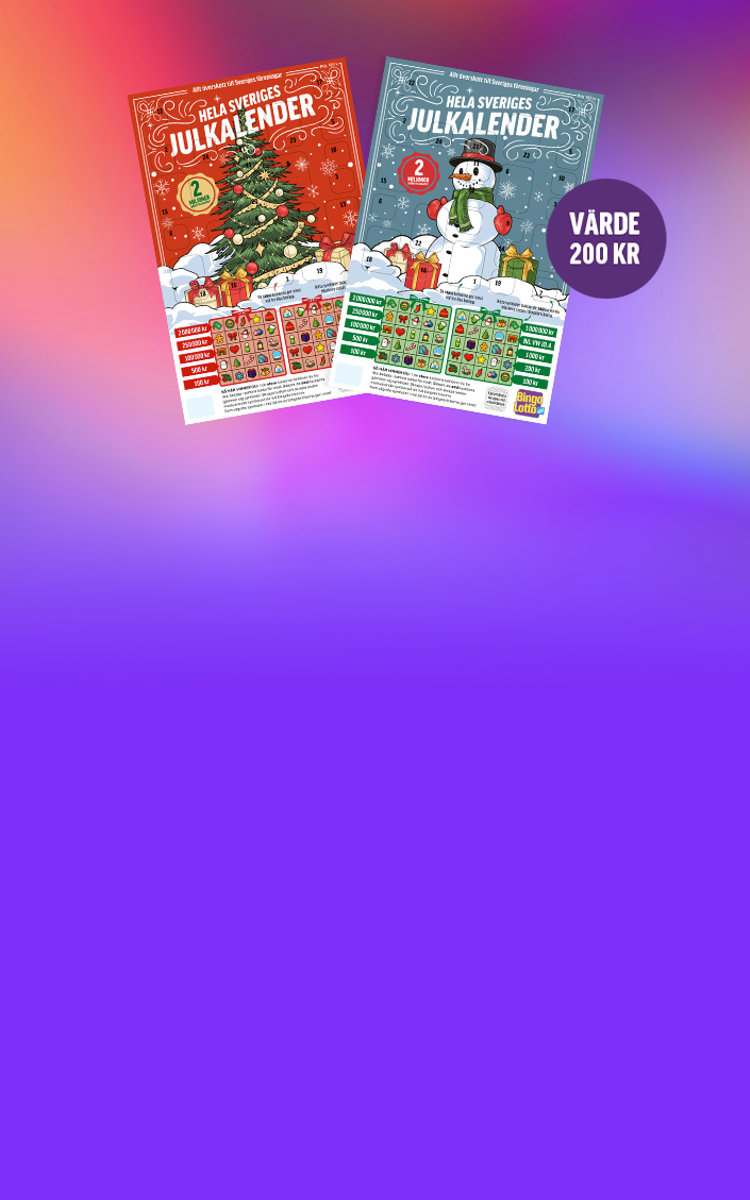 Prenumerera på Bingolotto och få 2 julkalendrar gratis – premie värde 200 kr