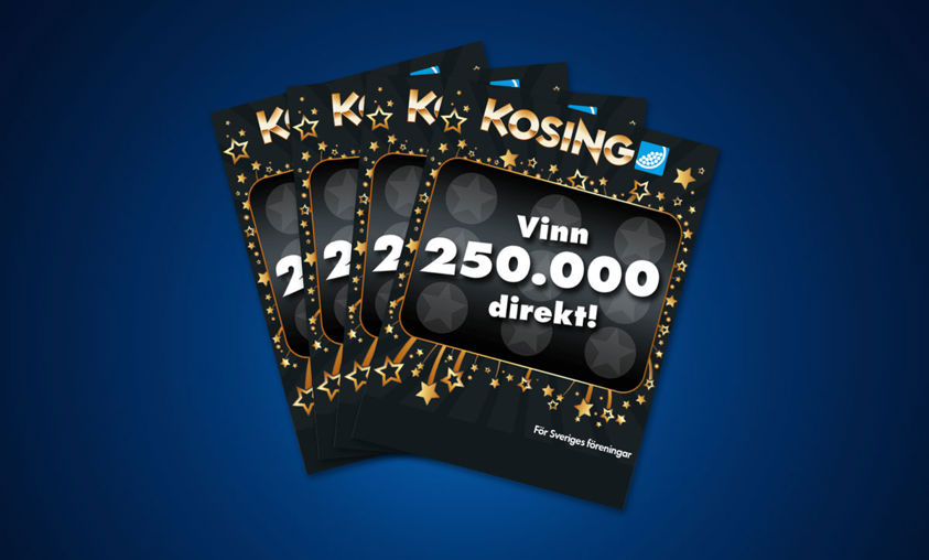 Kosing-lotter med 250 000 kr i toppvinst.